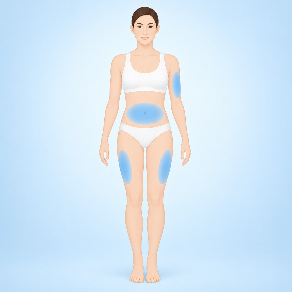 Administering Kit Usage Guide — step 7: Injection sites