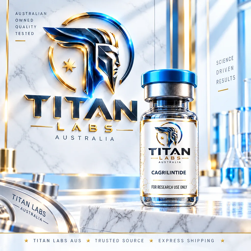 Cagrilintide Titan Labs Australia clear vial with Titan Blue cap