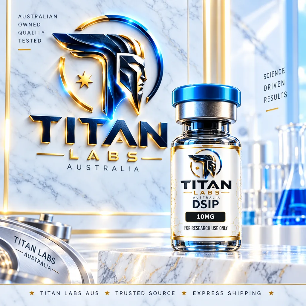 DSIP 10mg Titan Labs Australia clear vial with Titan Blue cap