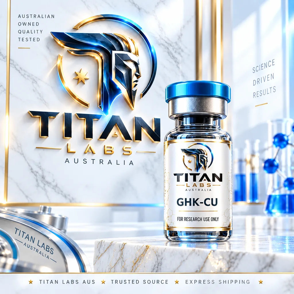 GHK-CU Titan Labs Australia clear vial with Titan Blue cap