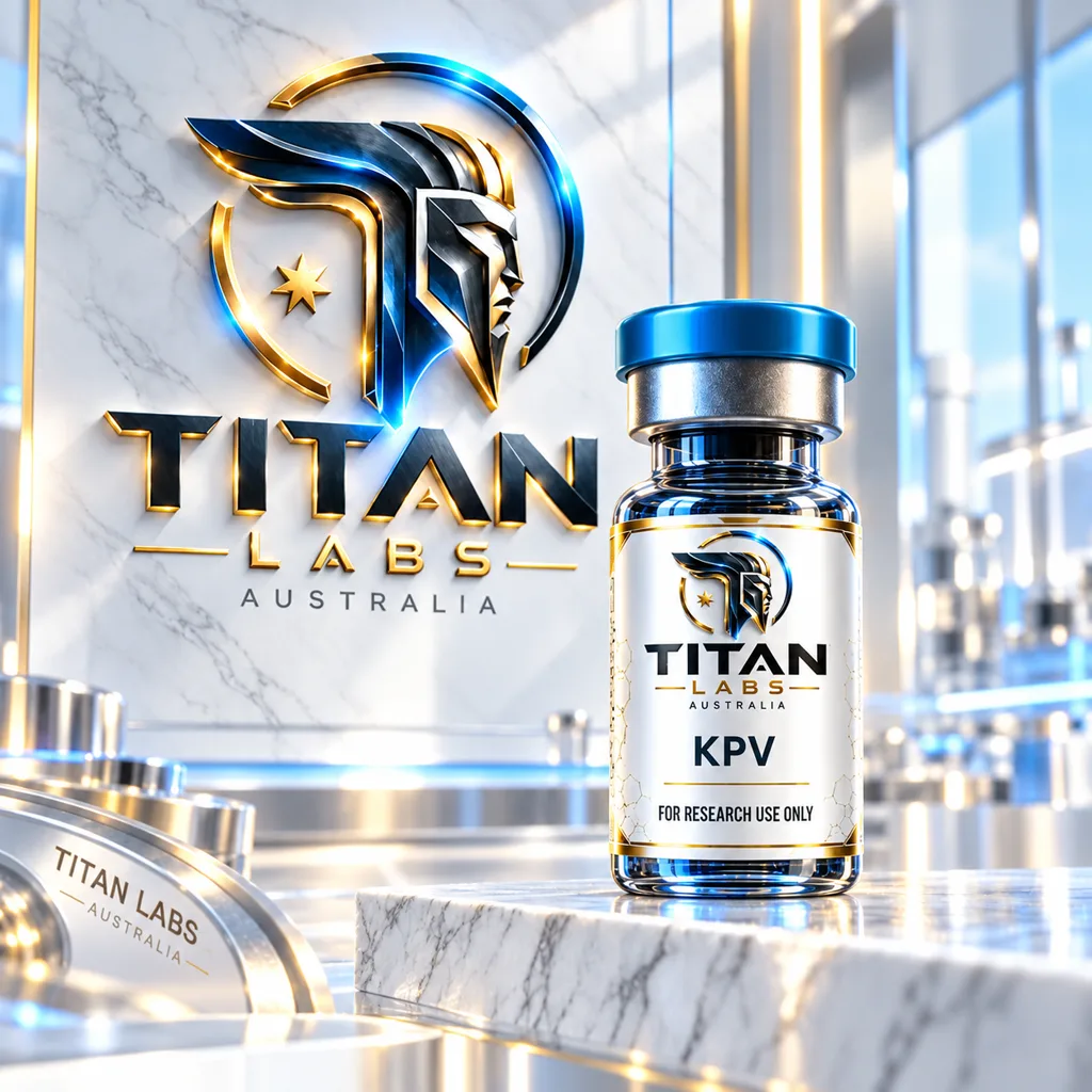KPV Titan Labs Australia clear vial with Titan Blue cap
