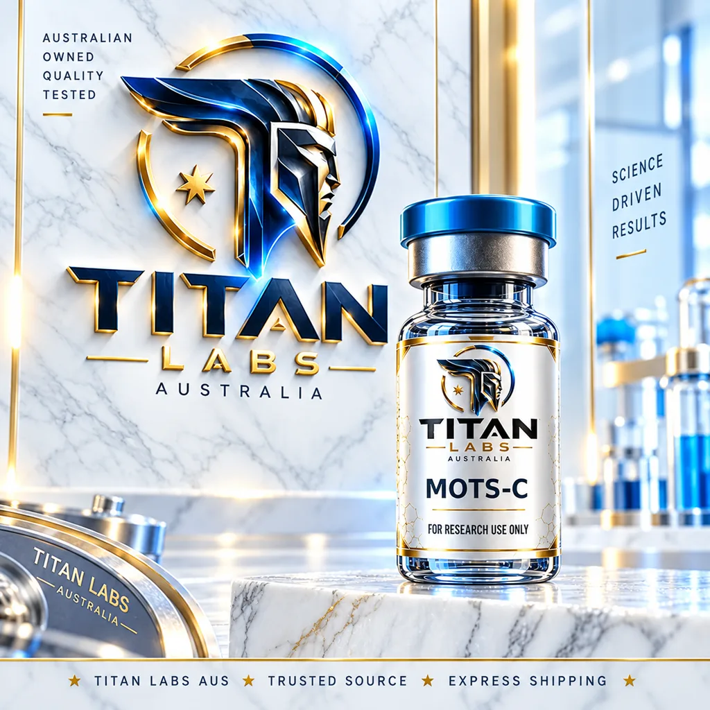 Mots-c Titan Labs Australia clear vial with Titan Blue cap