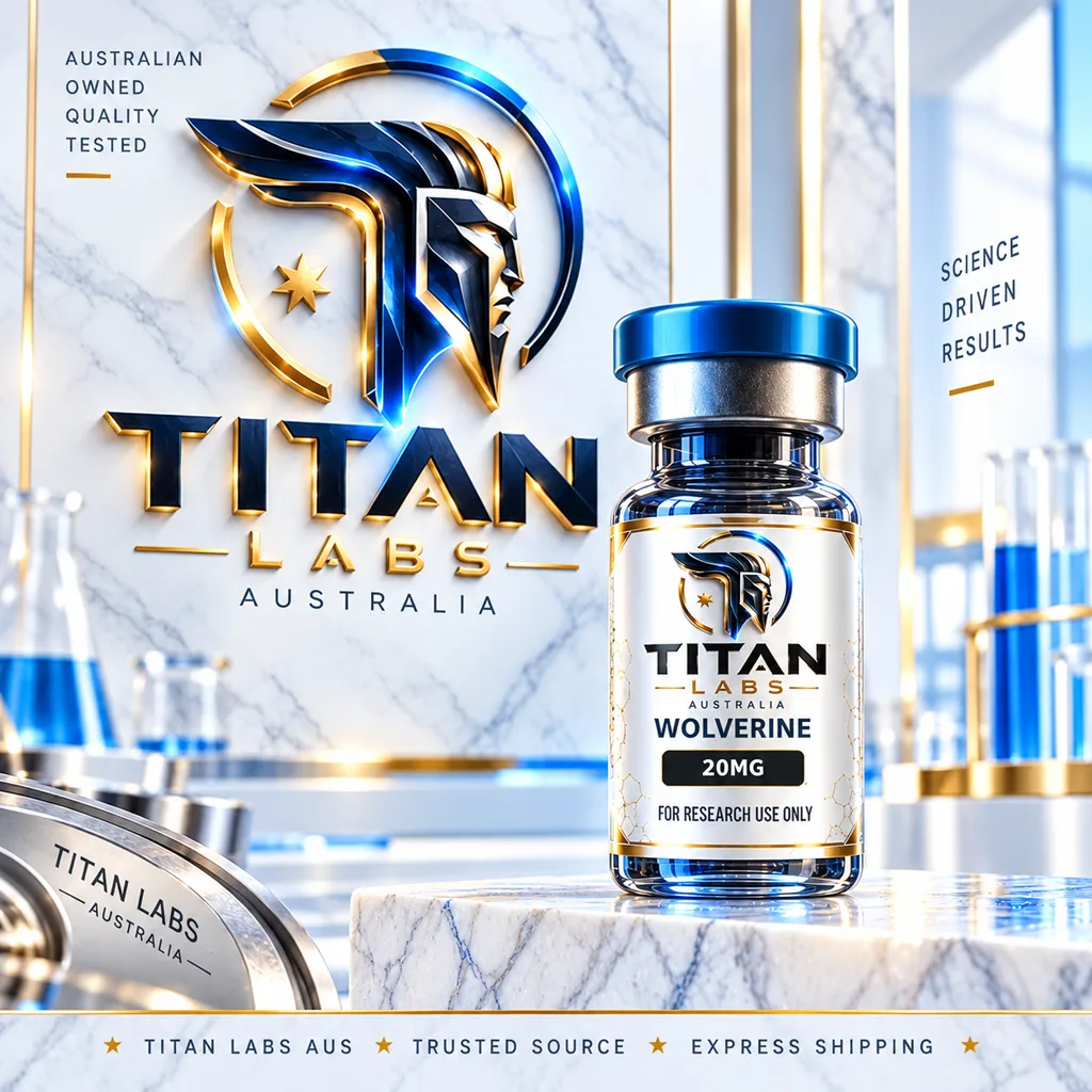 Wolverine 20mg Titan Labs Australia clear vial with Titan Blue cap