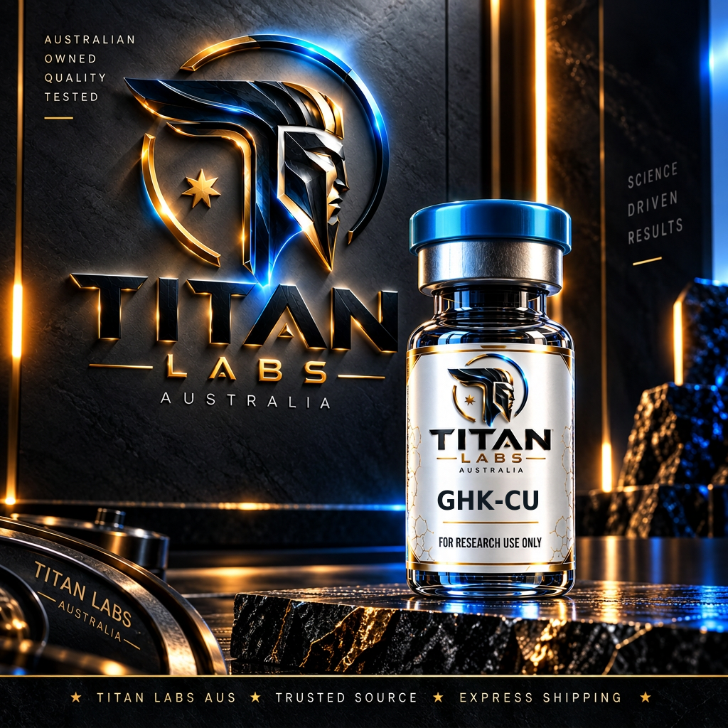 GHK-CU Titan Labs Australia clear vial with Titan Blue cap