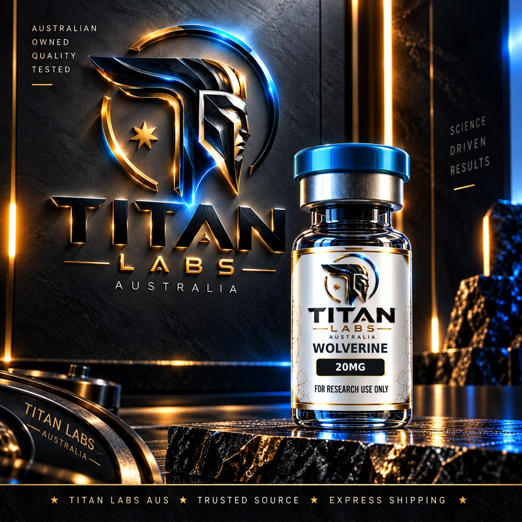 Wolverine 20mg Titan Labs Australia clear vial with Titan Blue cap